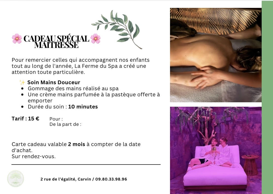 Carte cadeau spéciale maitresse valable deux mois à partir de la date d'achat